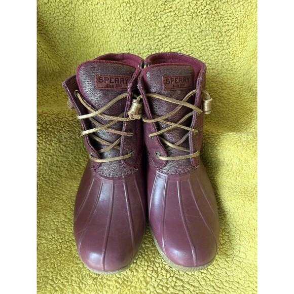 Sperry Top Secret Boots Womens 8 Side Zip Red Pre-owned STS85833 - Picture 1 of 6